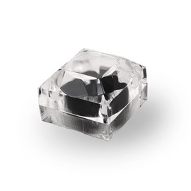 WELANGBN Thickened Clear Crystal Ring Gift Boxes Earrings Jewelry Storage Box Acrylic Display Organizer Case for All Kinds of Ring Earrings Velvet Insert Black, 1.8"" x 1.8"" x 1.6"", Transparent