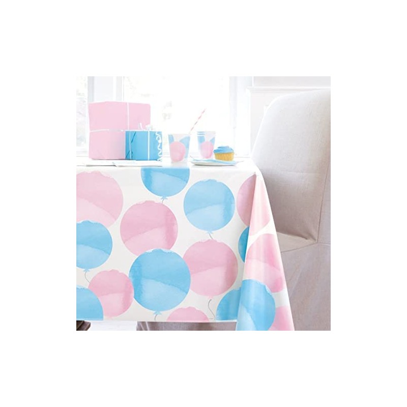 Unique 76083 Gender Reveal Plastic Table Cover, 54" x 84"