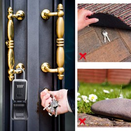 BenRich Key Safe Padlock with Shackle, 4-Digit Combination Code Lockbox for Keys Outdoor, Portable Keysafe Lock Box for Home, Office, Industries, Front Door, House, Surfing and Car Keys