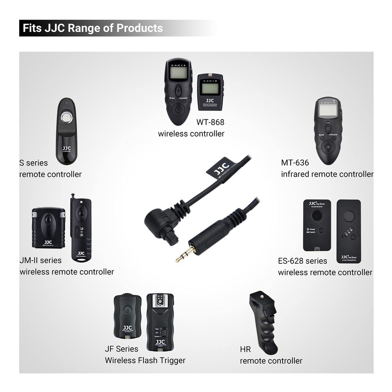JJC Shutter Release Connecting Cable for Canon EOS R5/R5C/D2000/D60/5D Series/50D/6D/6D
