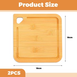 BelleVive 2 Packs Small Bamboo Wood Chopping Boards with Groove, Lightweight Mini Wooden Chopping Board for Baby and Toddler Sleeps, Food Prep and Serving, Chopping