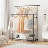 UDEAR Double Rod Clothing Garment Rack,Rolling Hangable Clothes Rack,Portable Clothes