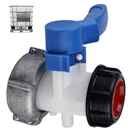 Nizirioo IBC Water Tank Universal Adapter: Container Flap Tap Stopcock 75 mm Hose Connection Outlet Tap IBC Container Outlet Control Valve for IBC Drain Tap Rain Butt Canister Container