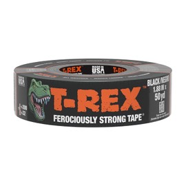 T-REX Tape Heavy Duty Duct Tape with UV Resistant & Waterproof Backing for Ferociously Strong Repairs, 1.88" x 50 yd, Black, 1 Roll