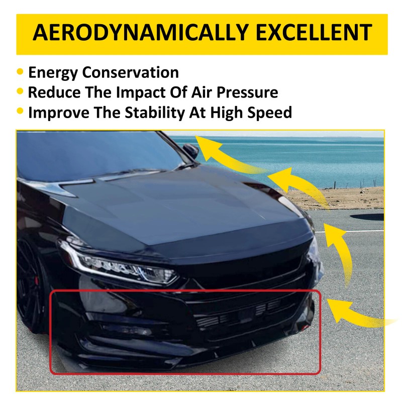 Front Bumper Lip Spoiler Splitter For 18-20 Honda Accord Sport