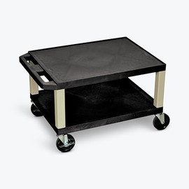Classroom Basics WT16-P 16"H AV Cart - Two Shelves - Putty Legs