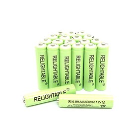 Relightable NiMH AA/AAA 600mAh 1.2V Rechargeable Batteries for Solar Lights, Garden Lights and Remotes (20PCS AAA 600mAh Batteries)