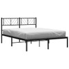 vidaXL Queen Metal Bed Frame with Headboard and Stable Slats,