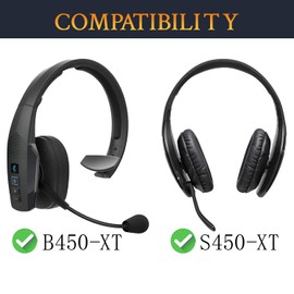 SOULWIT Mesh-Stoff Ohrpolster Ersatz für BlueParrott B450/S450 (450XT 450 XT) Geräuschunterdrückung Bluetooth-Headset, Ohrpolster Kissen mit Lärmisolierung Schaum