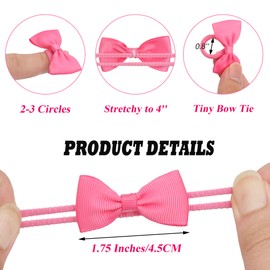 80PCS Tiny Hair Ties With Bows Baby Bows Rubber Bands Hair Ties Soft Elastics Ponytail Holders Hair Accessories for Infants Toddlers Baby Girls Multi-colored