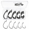 Bucht 40pcs Offset Hooks 5 Sizes 1/0, 2/0, 3/0, 4/0,