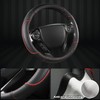 GIANT PANDA Microfiber Leather Steering Wheel Cover for Honda Accord,Civic,CR-V,HR-V,Pilot(Diamond-Pattern-Black+Red