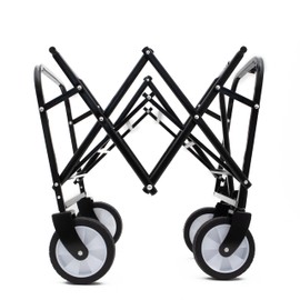 ESPIDOO Foldable Utility Wagon Cart: Heavy-Duty Metal Frame with All-Terrain Wheels & 3-Pcs Plastic Liners for Camping, Beach, Grocery Shopping - Compact & Lightweight Design for Outdoor Enthusiasts
