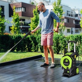 2000W High Pressure Washer Cleaner, 3380 PSI Power Washer with 4 Nozzles & Soap Bottle, Portable Pressure Washer for Homes, Cars, Boats, Patios - Green