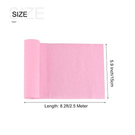 sourcing map Crepe Paper 15 x 250 cm Crepe Paper Ruffle Paper Tissue Paper Florist Crepe School Paper Crepe Tape Paper for Crafts Decoration Gift Packaging Flowers Light Pink