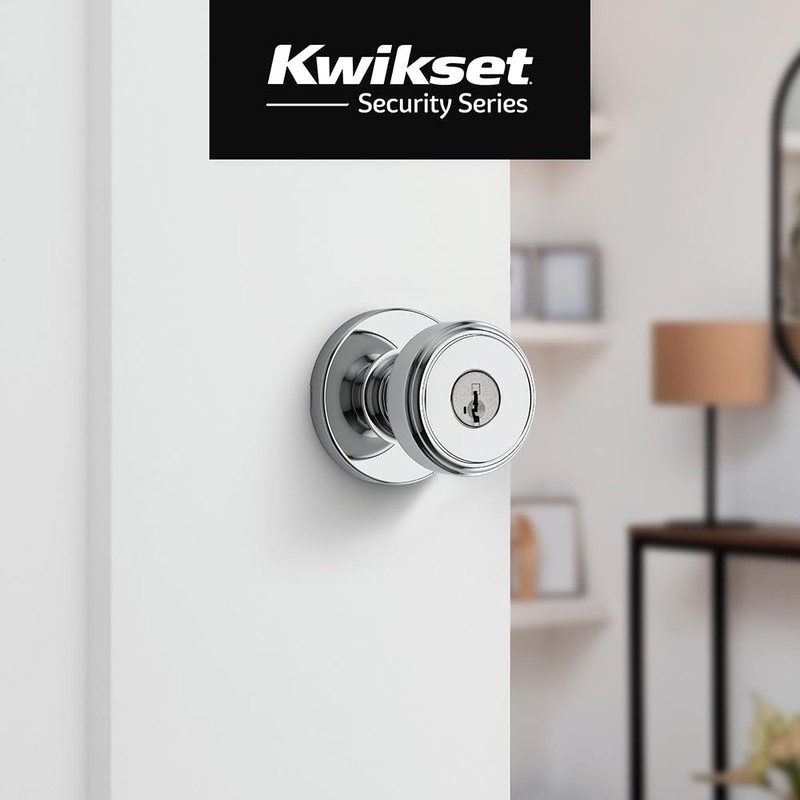 Kwikset Maven Entry Door Knob with Lock and Key, Secure