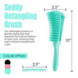 Seddy Detangling Brush, Painless Curly Hair Care Tool, Frizz-Free, Effortless Detangling, Tangle-Free Styling for Gentle and Innovative Curl, Revolutionized Design for Smooth, Knot-Free Hair