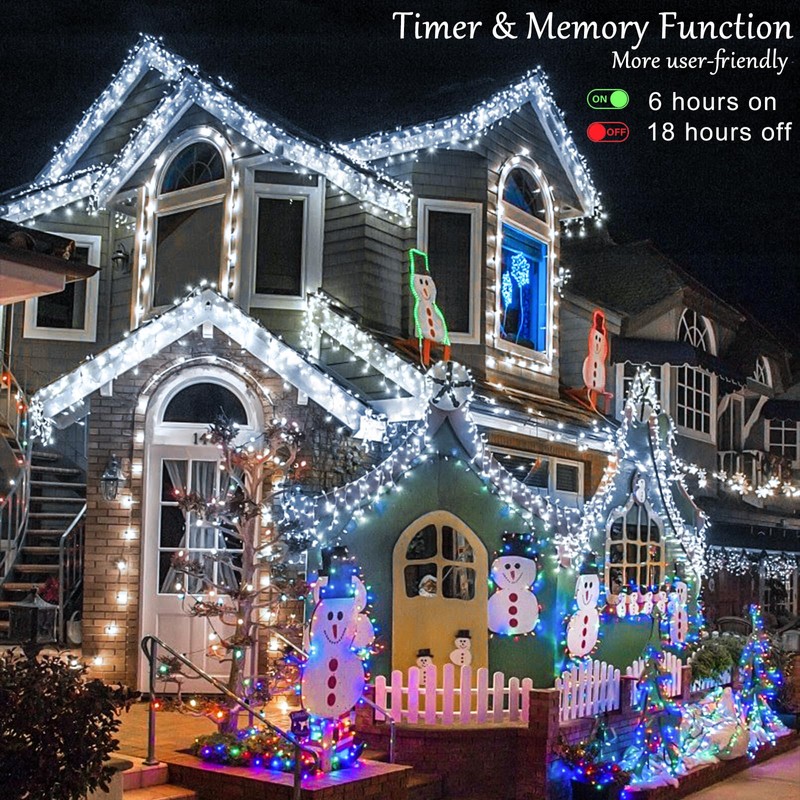 Christmas Lights Outdoor - 99 ft 1216 LED Icicle Lights
