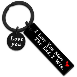 Valentines Day Gifts For Her Him Couple Gifts For Girlfriend Boyfriend Romantic Anniversary Birthday Gifts For Wife Husband I Love You More The End I Win Keychain For Women Men