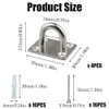 4 Sets Heavy Duty Pad Eye Plate M5 Stable Ring