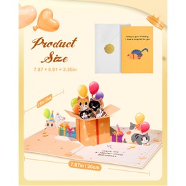 JMHACHY Pop Up Birthday Card with Envelope - 3D Cat Themed Pop Up Funny Birthday Card, Surprise Gifts for Kids Girl Boy Daughter Son Sister Grandson Cat Lover Women Friend, Have an A-Meow-Zing Day