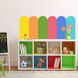 6 Sheets Colorful Arched Wall Decals Watercolor Wall Stickers Peel and Stick Waterproof Wall Murals Kid Room Nursery Decor Walls Art Stickers Home Decor (Colorful)