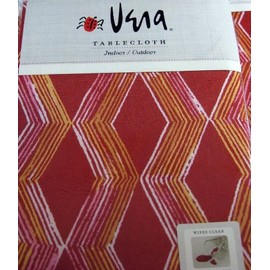 Vera Neumann Indoor/Outdoor Tablecloth, 60 by 102 Inch Oblong, Thunder Red