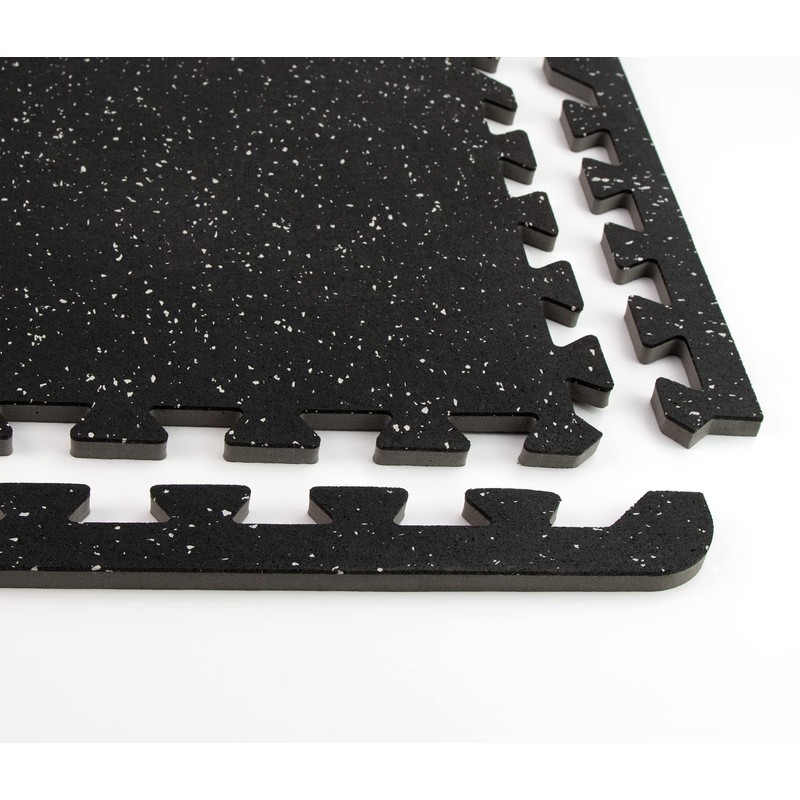 FloorPops FPR4267 Rubber Interlocking Floor Tiles, Basalt