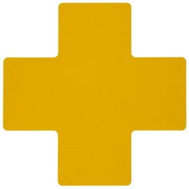 Brady ToughStripe Nonabrasive Cross Shape Floor Marking Tape, 5" Length, 2" Width, Yellow (Pack of 20 per Roll)