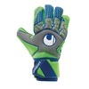 uhlsport Tensiongreen Supersoft Goalkeeper Gloves Men's, Dark Grey/Fluo Green/Marin, 8.5