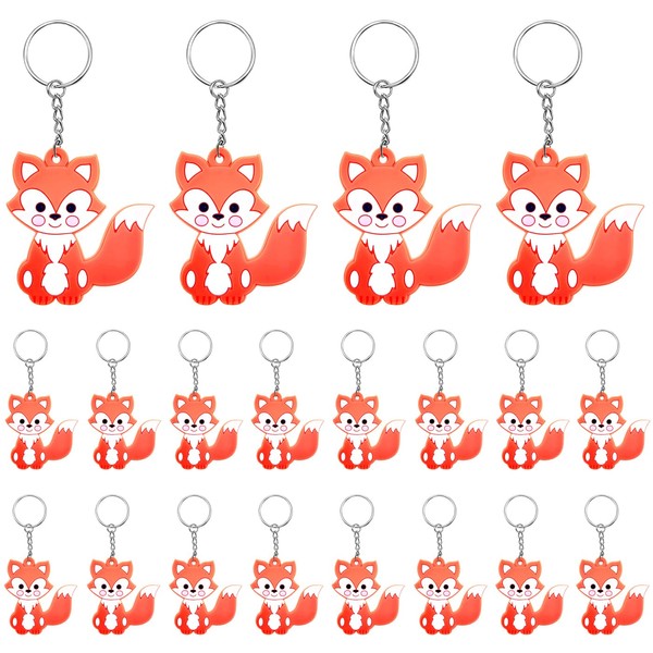 MEIYIFAN 30 Pieces Fox Keyring Keychains For Kids,Mini Keychain,Cartoon Cute