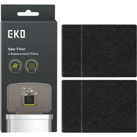 EKO Trash Can Odor Filter Refills for Trash Can and Compost Bin, Activated Charcoal Deodorizer, Strong Charcoal Odor Absorber, Pack of 4 Replacements