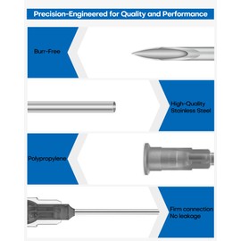 22 Gauge 1 Inch Luer Lock Industrial Dispensing Accessories Supplies 25mm, Pack of 100, 25mm Individually Packaged