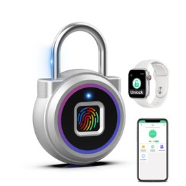 Eseesmart Fingerprint Padlock, Locker Bluetooth, Mobile APP, Smart Padlock with Keyless Biometric, Water Resistant, Suitable for Gym, School, Luggage Bags, Locker and Storage