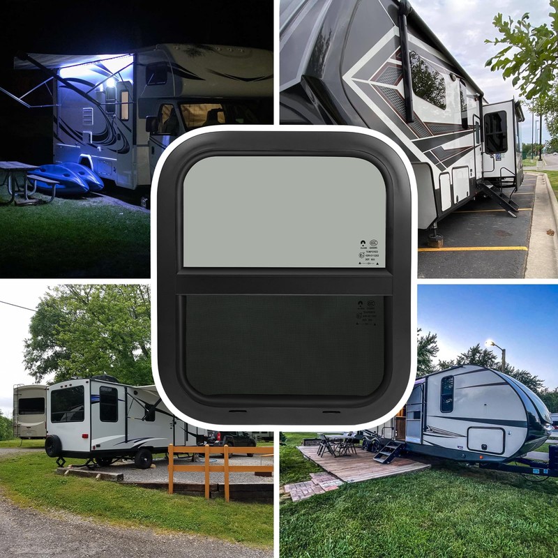 NOVINO RV Window for Trailer Camper,Vertical Sliding Replacement RV Window