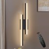 Sparklelf LED Wall Sconce Black Modern Remote Wall Light Fixtures
