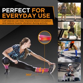 Premium Calf Compression Sleeve 1 Pair 20-30mmHg Strong Calf Support Fashionable Colors Graduated Pressure for Sports Running Muscle Recovery Shin Splints Varicose Veins Doc Miller (Pink, Medium)