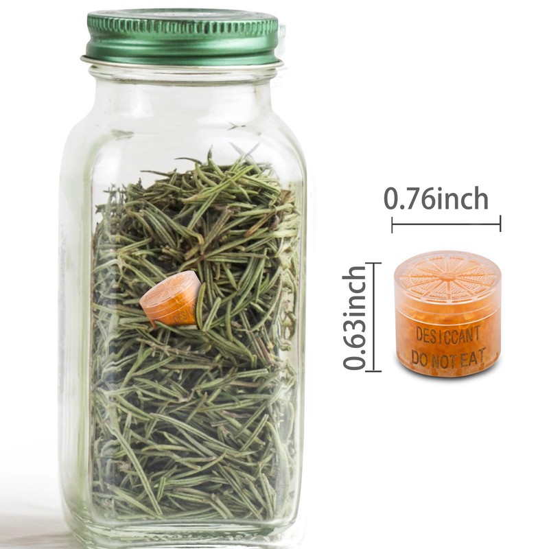 100pcs 2 Gram Food Safe Desiccant Canisters, Indicating [Orange to