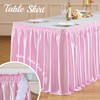 Pink Rectangle Table Skirt 11.5 Feet Pink Glitter Sequins Table