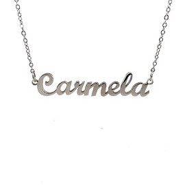 10:10 Women's Necklace with Name, Stainless Steel, Hypoallergenic, Jewellery for Women, Shiny Name, Fine Chain, Adjustable, Made in Italy, Stainless Steel, Not Applicable