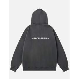 Aelfric Eden Womens Oversized Hoodie Heavyweight Vintage Streetwear Star Graphic Acid Wash Hoodies Pullover With Pockets Grey X-Large