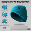 Waffle Knit Winter Beanie Hats for Men - Teal