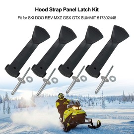 Hood Latch Kit Fit for Ski-Doo GSX GTX MXZ MACH Summit Skandic Legend Freestyle, Strap Panel Latch Locking Hood Catch Assembly for Snowmobile 517302448-4Pcs