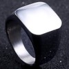 Size 5-15 Stainless Steel Signet Ring Black Silver Classical Simple