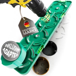 SMABIX® Drilling template for socket, 3 integrated water trolleys, including instructions and adapter for uneven walls, drilling template hollow wall and flush-mounted box, electrician template,