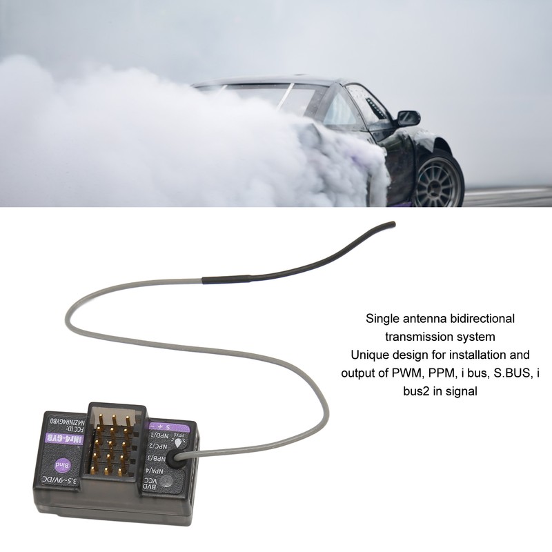 Gyro Receiver 4H Single Antenna 2 Way 2.4GHz RC Receiver