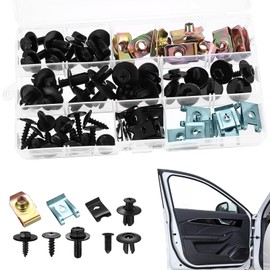 80 Stück Karosserieschrauben Set, Universal Blechmutter Schraube Mutter Clip Kit Metall U Typ Befestigungsclips Auto Body Undertray Fender Schrauben für Befestigen Reparieren Autoteil