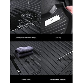 WGGDRAQQ Cargo Liners Fits Kia K5 2021-2024 and Hyundai Sonata 2020-2024 Rear Trunk Floor Mats 3D Boot Tray All-Weather TPE Black