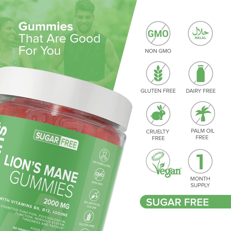 Novomins Lion’s Mane Gummies - Sugar Free – High Strength