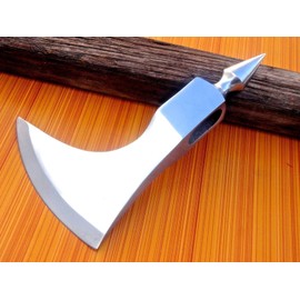 Steel Craft Medieval Huntsman SPIKER Custom Hand Made HIGH Carbon Steel Tomahawk Viking Axe Head with Leather Sheath